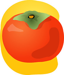 Image showing Persimmon fruit illustration