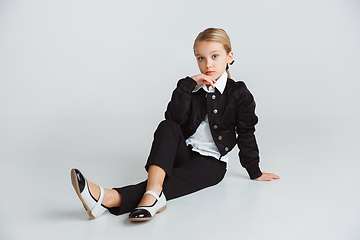 Image showing Girl preparing for school after a long summer break. Back to school.