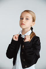 Image showing Girl preparing for school after a long summer break. Back to school.