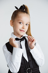 Image showing Girl preparing for school after a long summer break. Back to school.