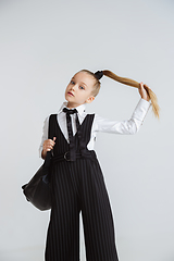 Image showing Girl preparing for school after a long summer break. Back to school.