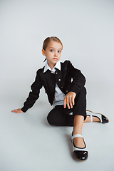 Image showing Girl preparing for school after a long summer break. Back to school.