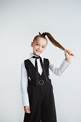 Image showing Girl preparing for school after a long summer break. Back to school.