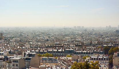 Image showing Paris cityscape from steps of the Sacre Coeur basilica in Montma