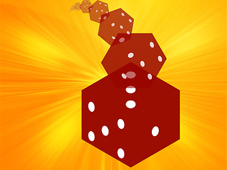 Image showing Rolling red dice illustration