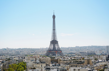 Image showing Eiffel Tower rises above the city of Paris