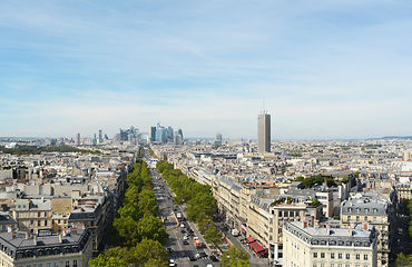 Image showing View northwest from Arc de Triomphe towards the Grande Arche 