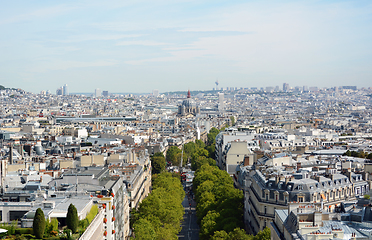 Image showing View down Avenue de Friedland towards Saint-Augustin church