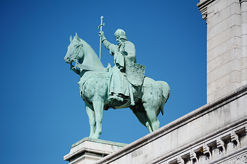 Image showing Bronze statue of King Saint Louis IX on exterior of the Sacre Co