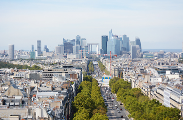 Image showing Cityscape of Le Defense business district in Paris 