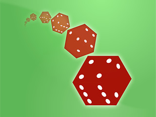 Image showing Rolling red dice illustration