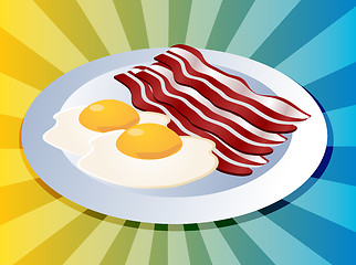 Image showing Bacon and eggs