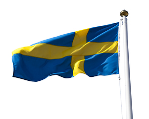 Image showing Sweden flag with flagpole