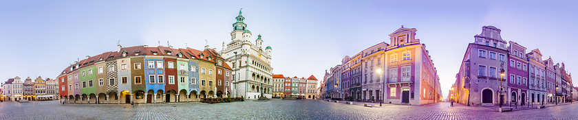 Image showing Morning view of Poznan Old Market Square in western Poland.