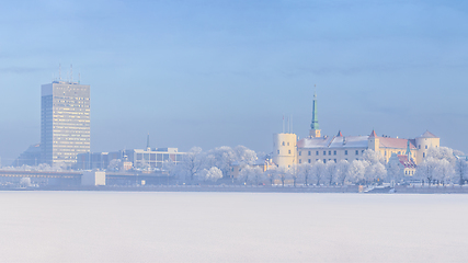 Image showing Winter skyline of Latvian capital Riga Old town