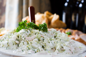 Image showing Cucumber and shrimp salad