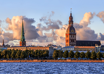 Image showing Riga Old Town during sunset time