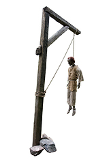 Image showing Hanged man in gallows