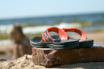 Image showing Beach slippers