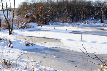 Image showing Lake covered with snow