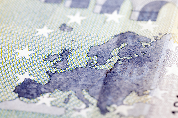 Image showing euro note, closeup