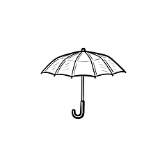 Image showing Umbrella hand drawn sketch icon.