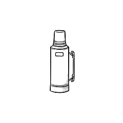 Image showing Thermos hand drawn sketch icon.
