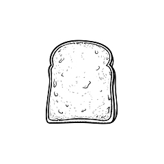Image showing Whole wheat toast bread hand drawn sketch icon.