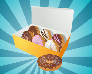 Image showing Box of donuts illustration