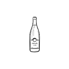 Image showing Wine bottle hand drawn sketch icon.