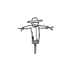 Image showing Scarecrow hand drawn sketch icon.