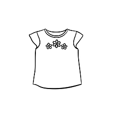 Image showing Baby t-shirt hand drawn outline doodle icon.