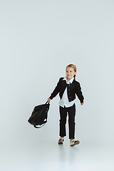 Image showing Girl preparing for school after a long summer break. Back to school.