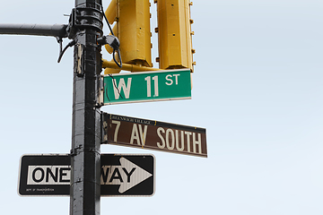 Image showing Street signs on the corner of 7th Ave South and West 11th Street