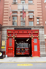 Image showing Exterior of FDNY Squad 18 building at 132 West 10th Street, New 