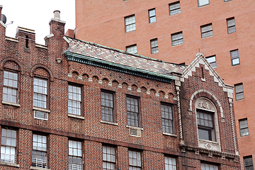 Image showing Brick apartment building with ornate exterior, Greenwich Avenue 