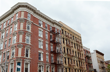 Image showing Apartment buildings on corner of Carmine Street and Bleecker Str