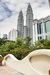 Image showing Petronas Twin Towers as from Malaysia Tourism Centre yard