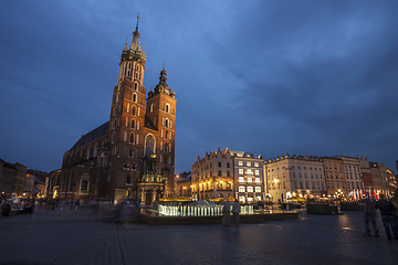 Image showing Church of St. Mary in Krakow Main Market Square 