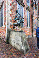 Image showing Famous statue of the four Bremen musicians