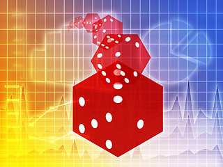 Image showing Rolling red dice illustration