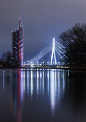 Image showing The light festival Staro Riga (Beaming Riga) celebrating anniver