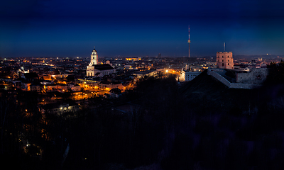 Image showing Vilnius Old Town at dawn time