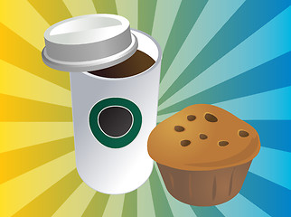 Image showing Coffee and muffin