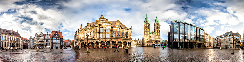 Image showing Skyline of Bremen main market square, Germany