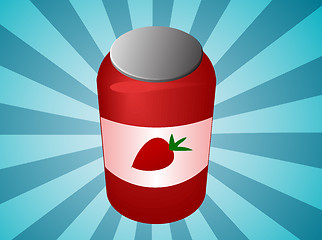 Image showing Strawbery jam jar