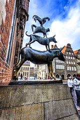 Image showing Famous statue of the four Bremen musicians