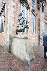 Image showing Famous statue of the four Bremen musicians