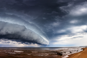 Image showing Dramatic Storm Clouds over sea