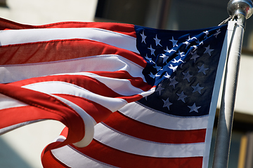 Image showing US flag in the wind 